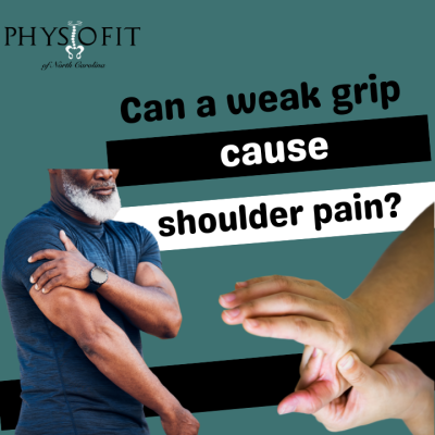 Can a weak grip cause shoulder pain?