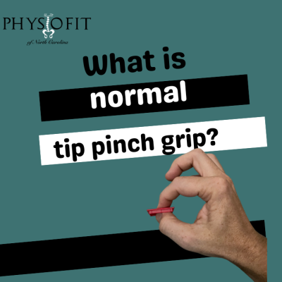 What is normal tip pinch strength?